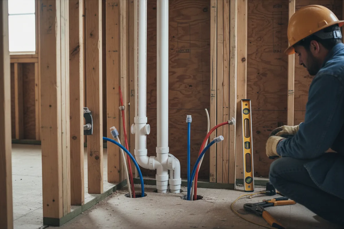 Drain and supply rough-in during Leak Detection in Deland